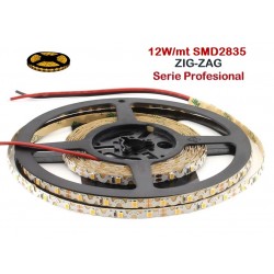 Tira LED 5 mts Flexible ZIG-ZAG 60W 300 Led SMD 2835 IP54 Ambar Serie Profesional